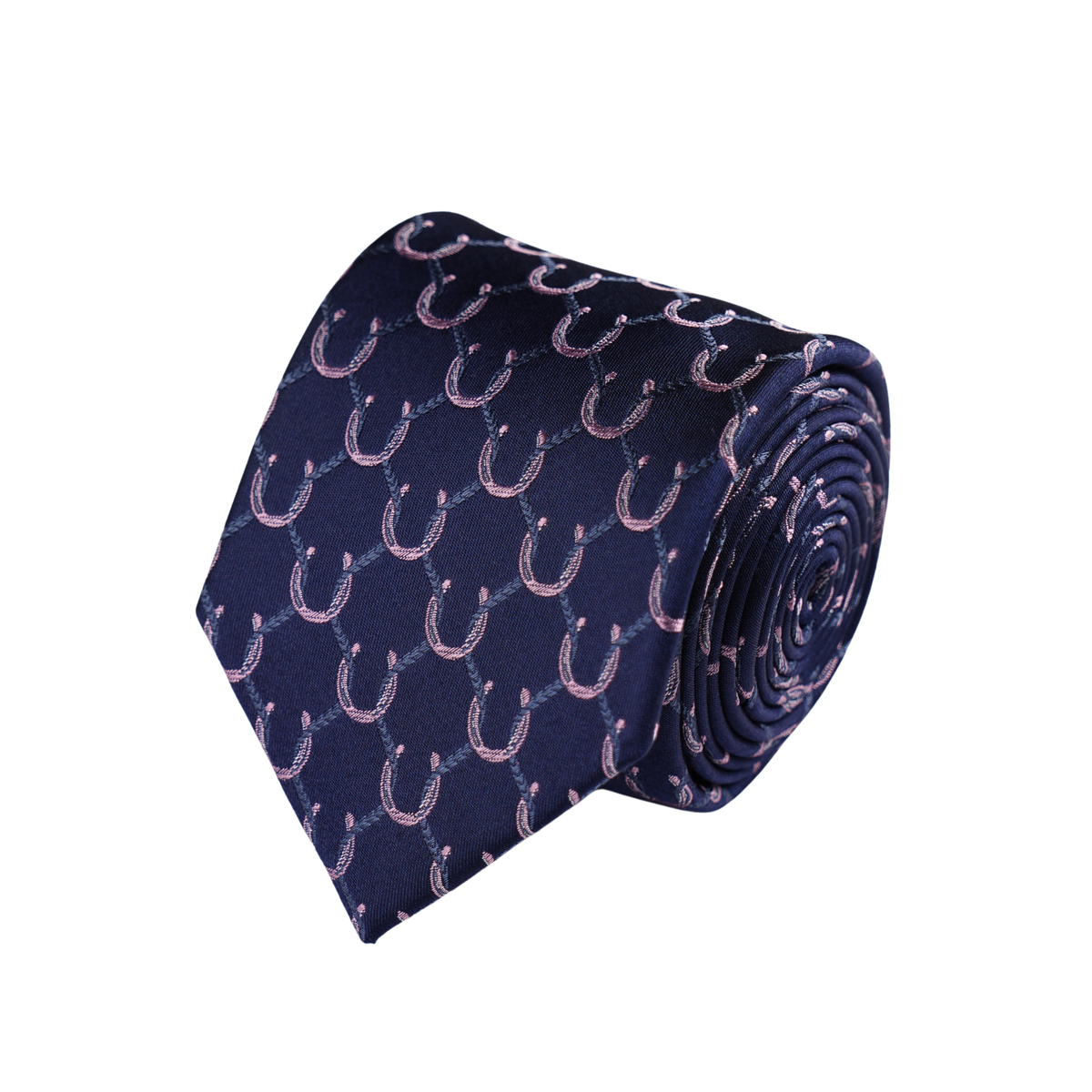 Navy Horseshoe Chain Tie