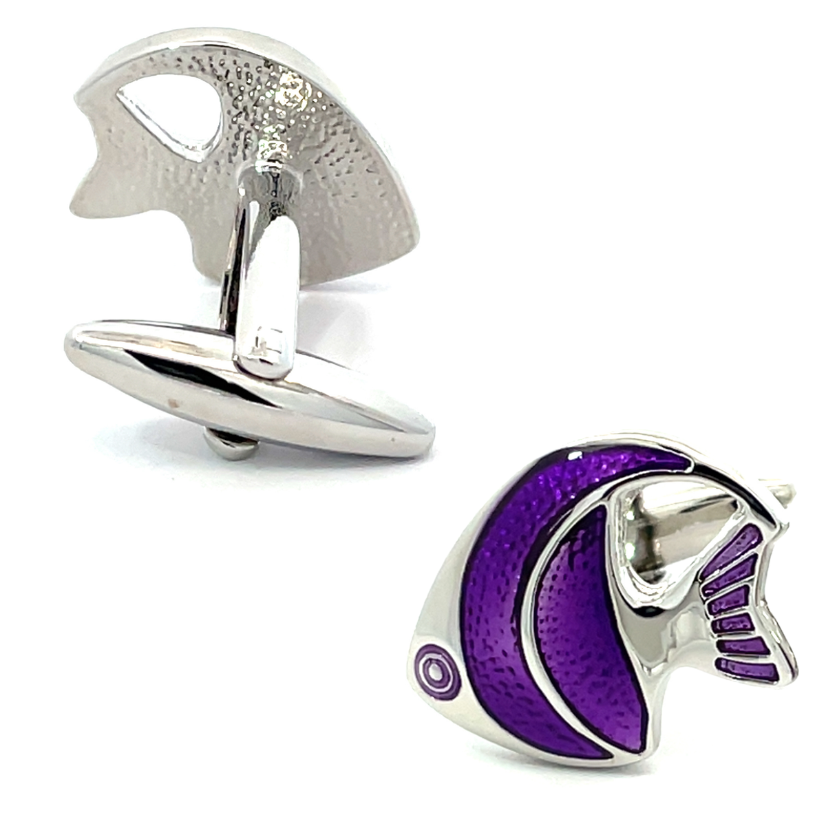 Purple Tropical Angel Fish Cufflinks