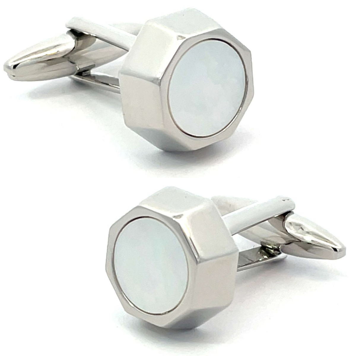 Mother of Pearl in Silver Octagon Cufflinks