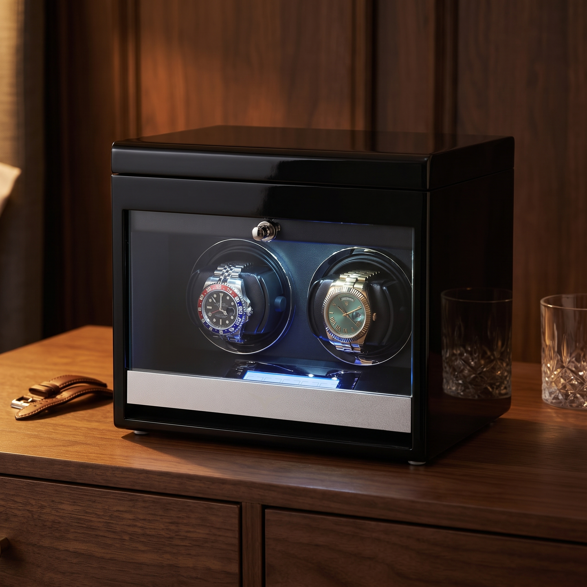 Vancouver Watch Winder for 2 Black — lifestyle shot