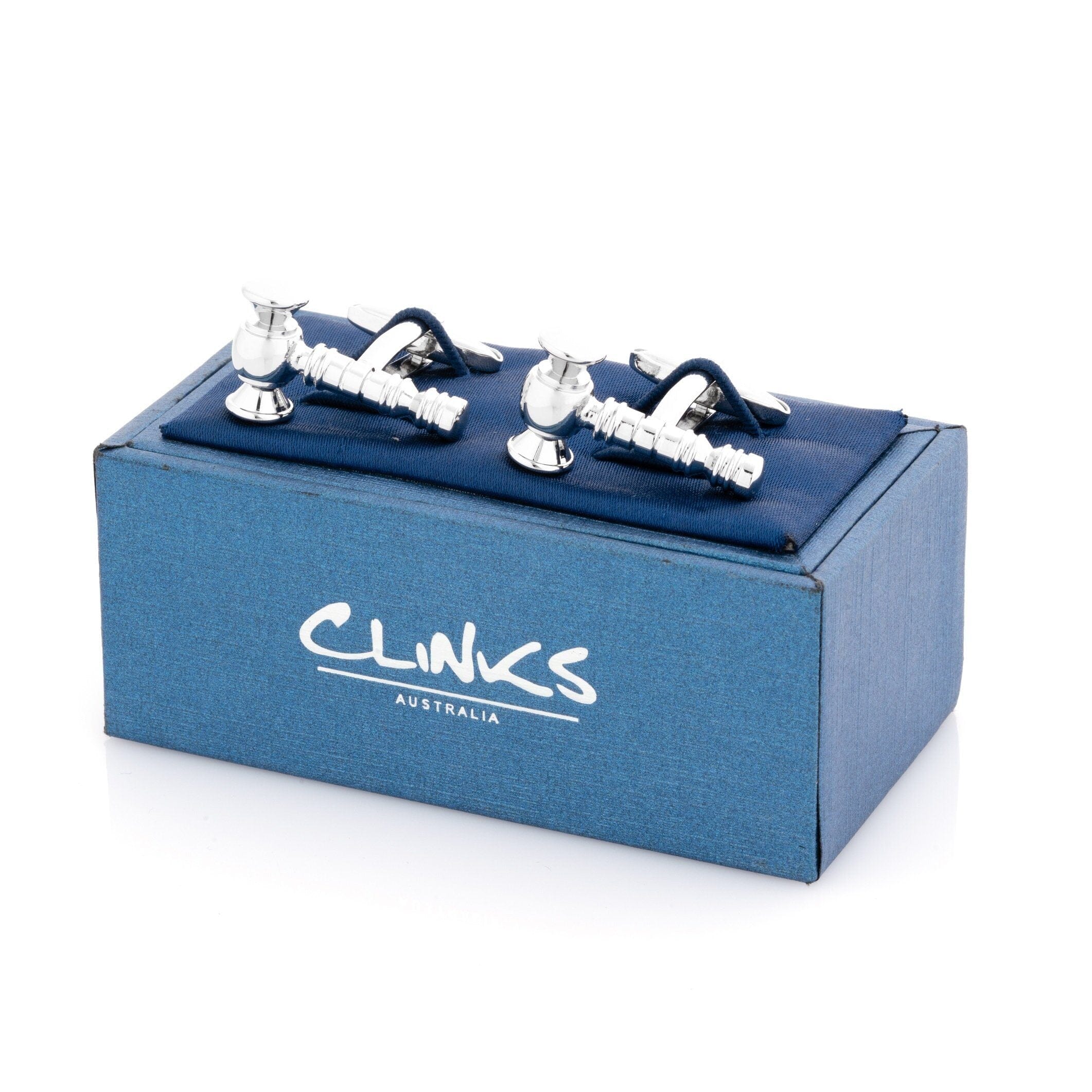 Auctioneer / Judge Gavel Cufflinks Silver Silver Cufflinks Clinks Australia