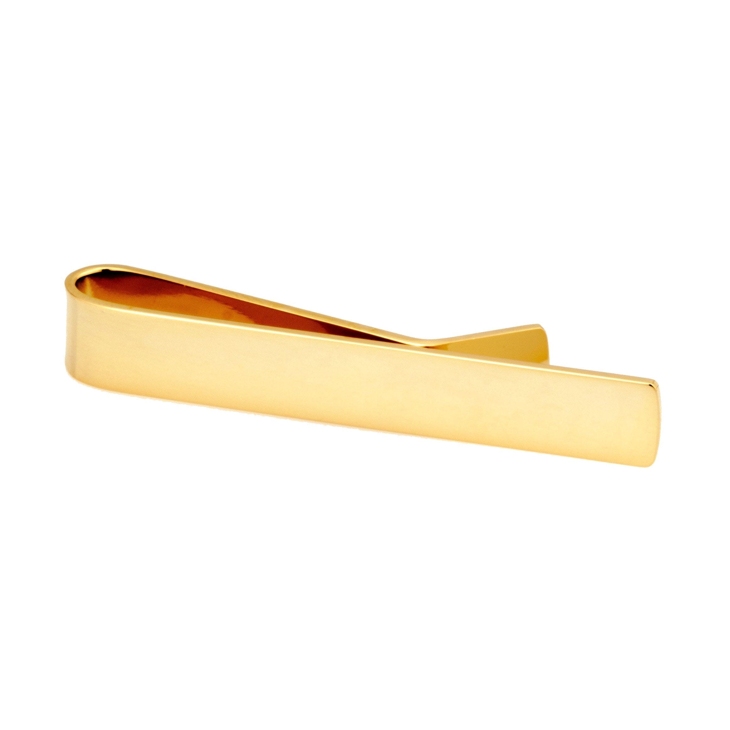 Shiny Square Gold Cufflinks & Tie Bar Set Gift Set Clinks Australia