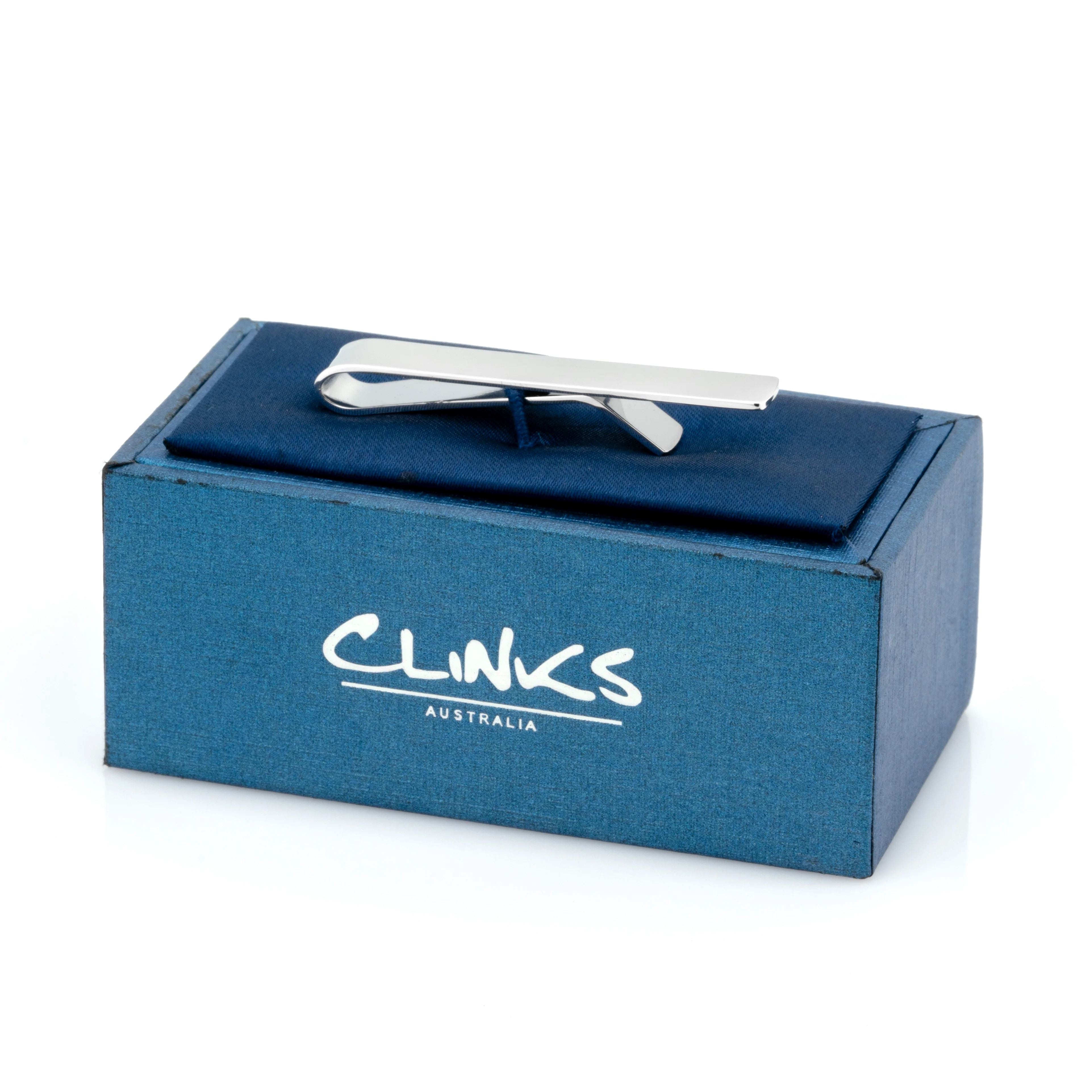 Brushed Silver Tie Bar 47mm Tie Clips Clinks