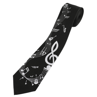 Cravatta Note Musicali Nera