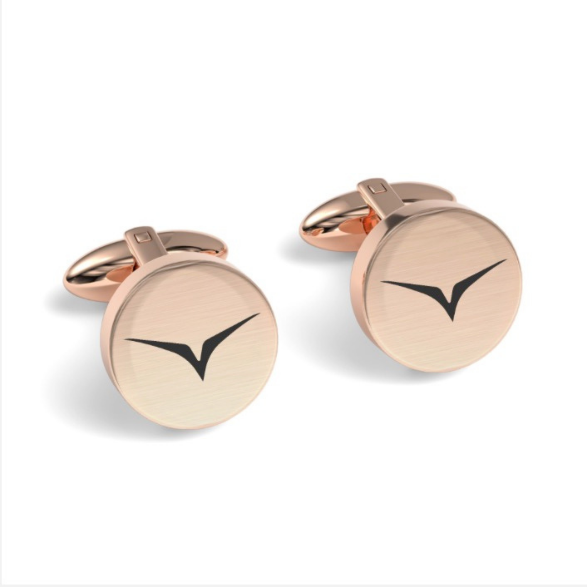 Custom Logo Engraved Round Cufflinks