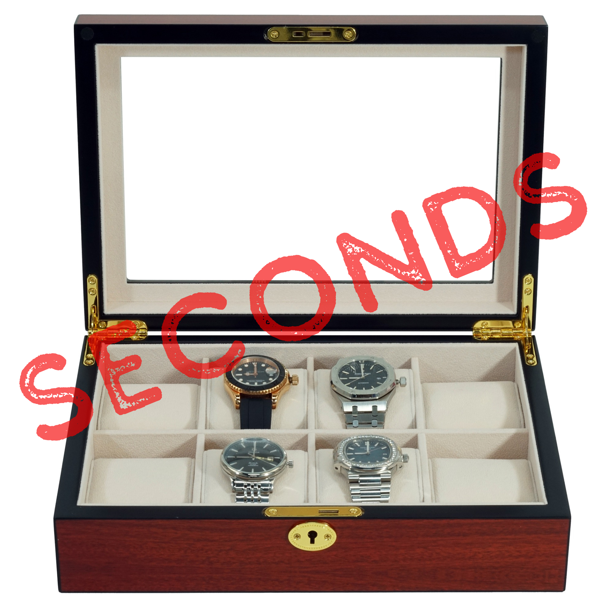 Seconds - Cherry Wooden Watch Box for 8 Watches