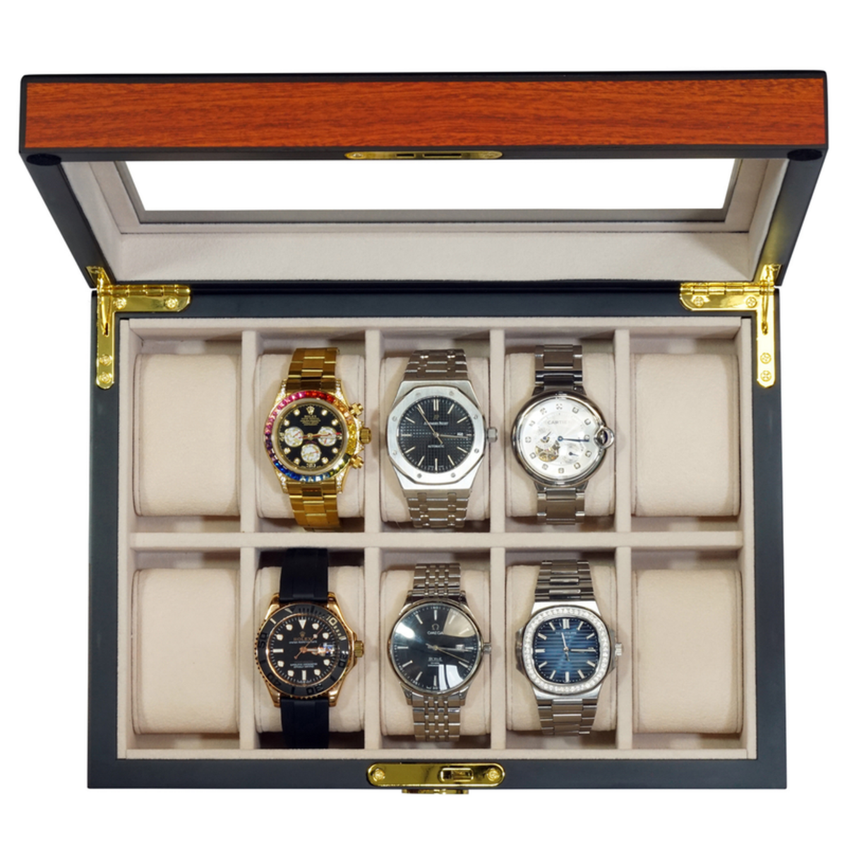 Custodia per Orologi in Legno di Ciliegio per 10 Orologi