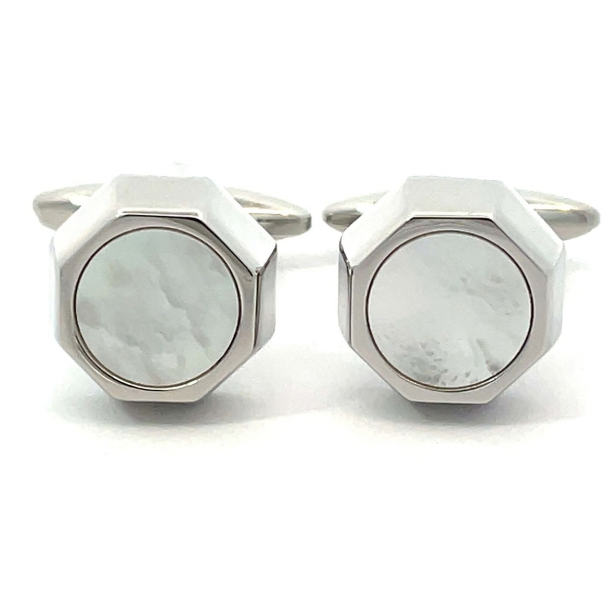 Mother of Pearl in Silver Octagon Cufflinks
