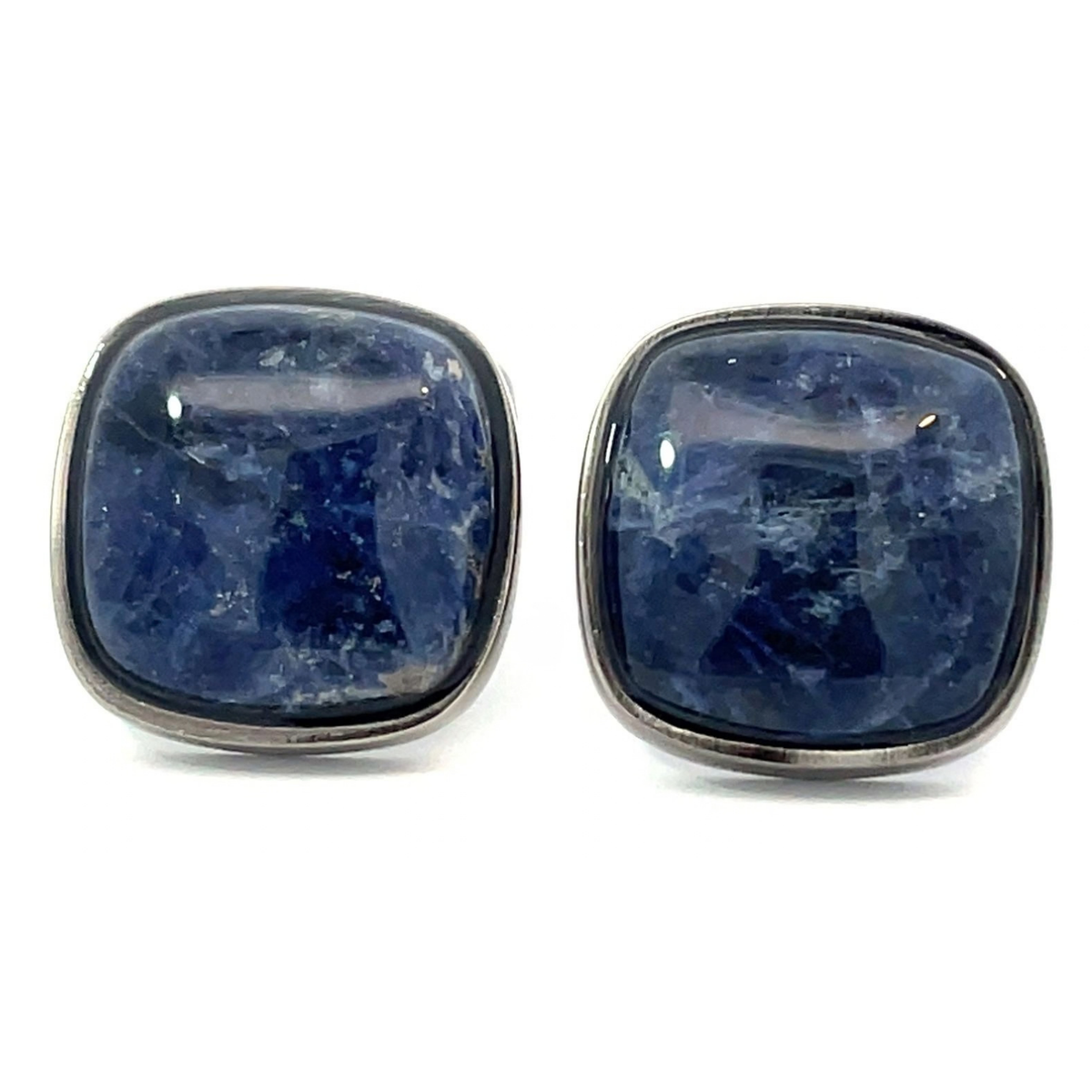 Sodalite in Antique Silver Cufflinks