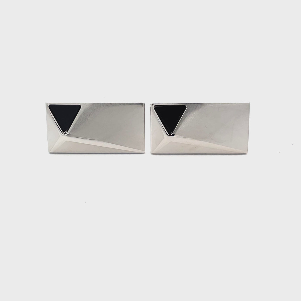 Silver Peak with Onyx Cufflinks