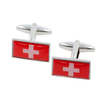 Flag of Switzerland Cufflinks Novelty Cufflinks Clinks 