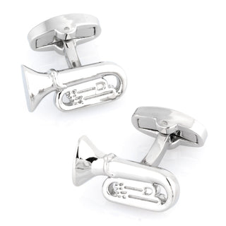 Tuba Cufflinks Silver Novelty Cufflinks Clinks Australia Tuba Cufflinks Silver 