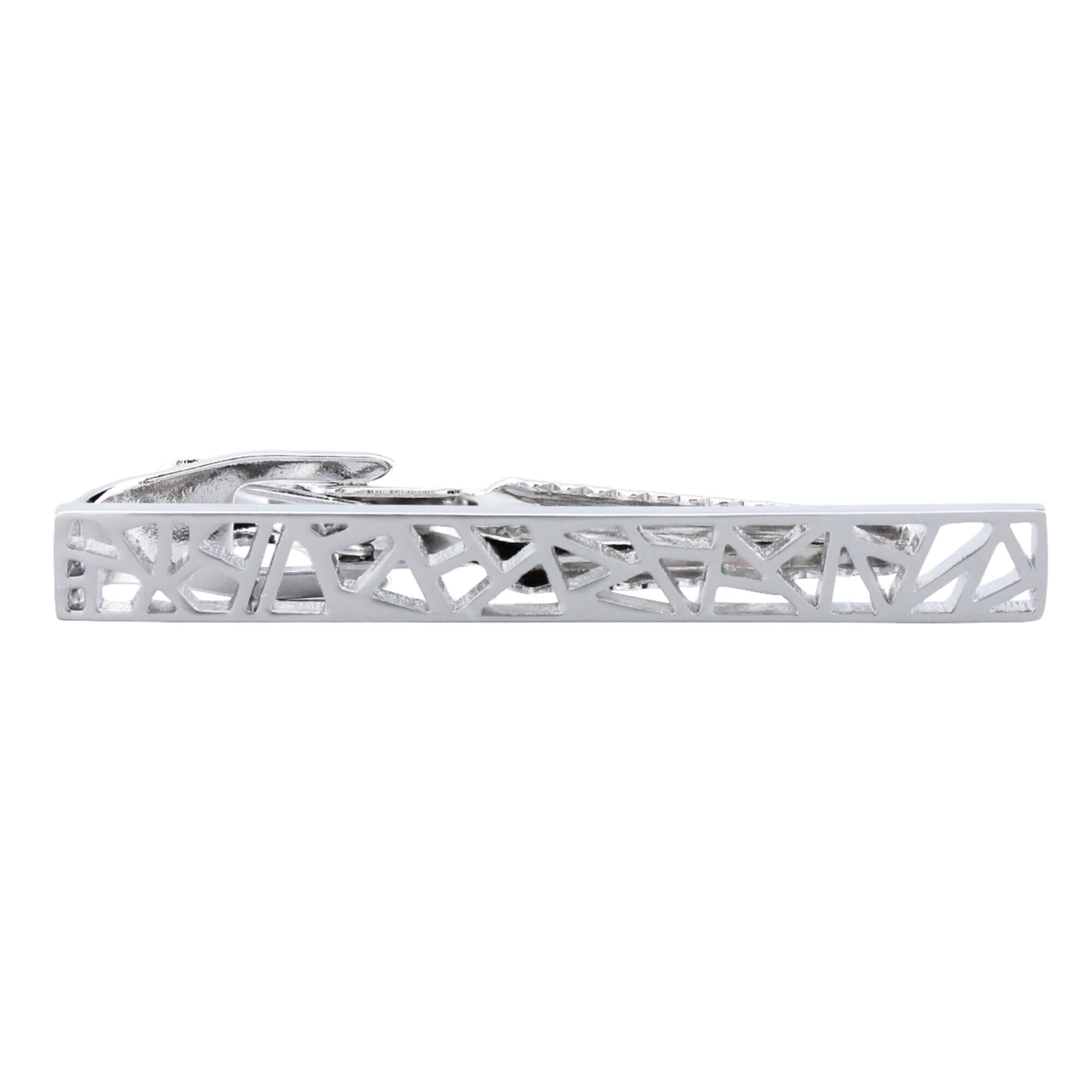 Geometric Shapes Silver Tie Clip Tie Bars Clinks Australia 