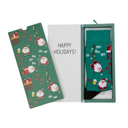 Xmas Ho Ho Sock with Card Socks Bamboozld Default 