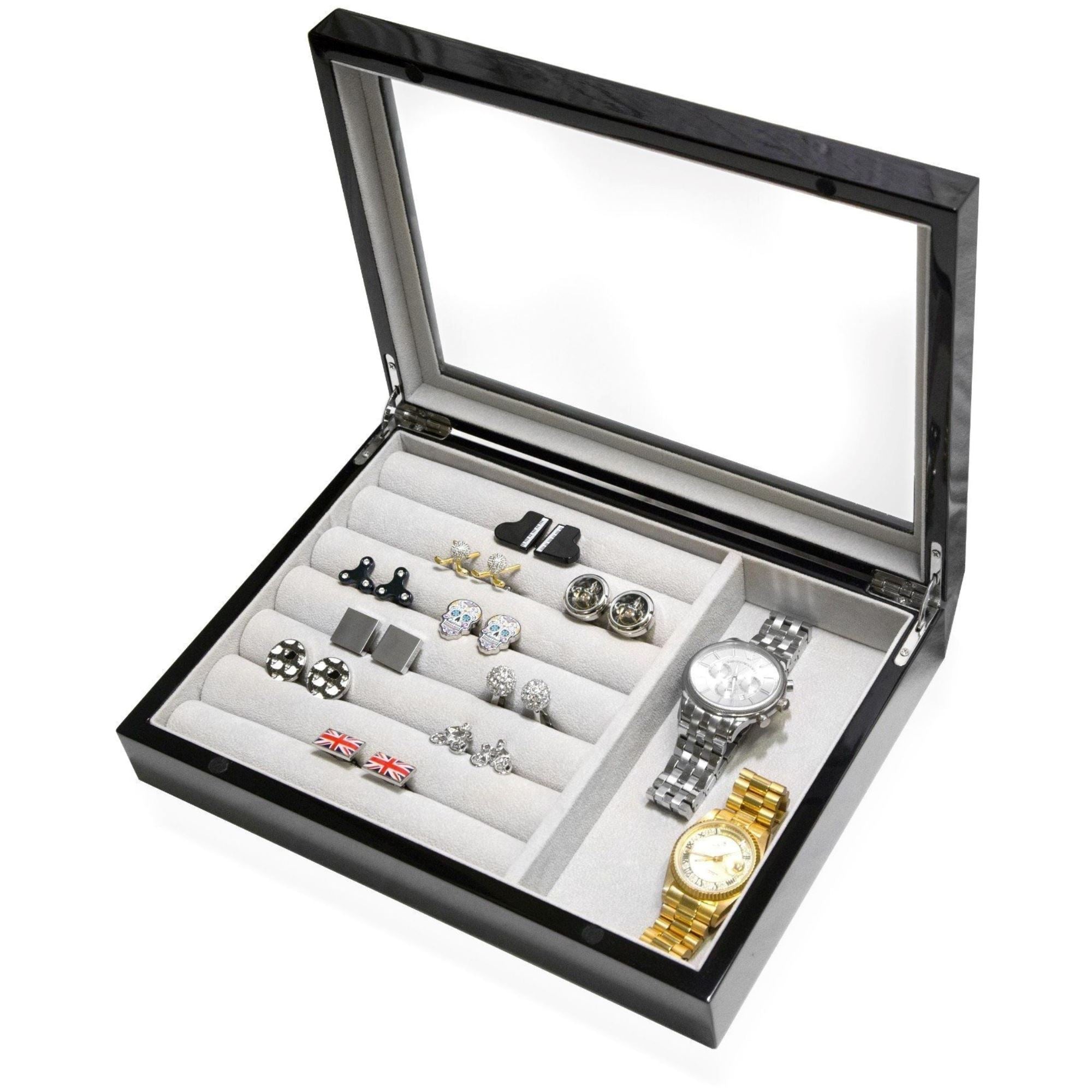 Medium Cufflink and Valet Box Black Cufflink Boxes Clinks Australia Medium Cufflink and Valet Box Black 