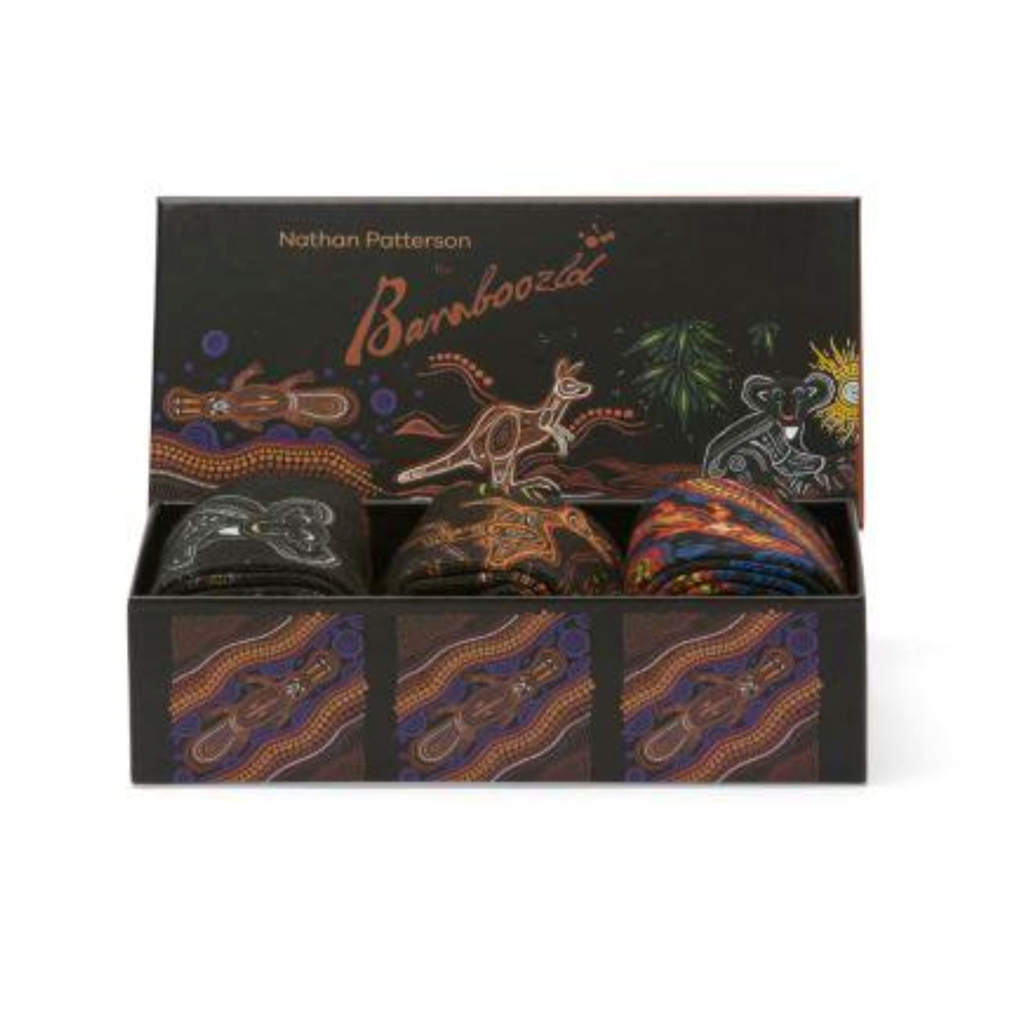 Indigenous Australian 3 pair Socks Gift Box Socks Clinks 